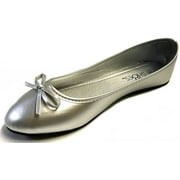 Shoes8teen Womens Ballerina Ballet Flats Shoes 8500 Silver 8.5