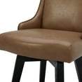 thumbnail image 5 of CHITA 26 in Swivel Upholstered Faux Leather Barstool Set of 2 for Kitchen Island, Full Back&Wood Legs, Saddle Brown, 5 of 13