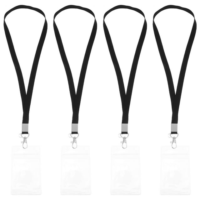 Id cards holder 4 Sets of Multifunction Badge Holder with Lanyard ID