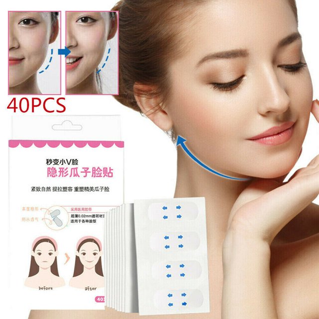 Estiramiento facial V Line pegatinas maquillaje cara mentón herramientas de elevación finas cintas médicas invisibles