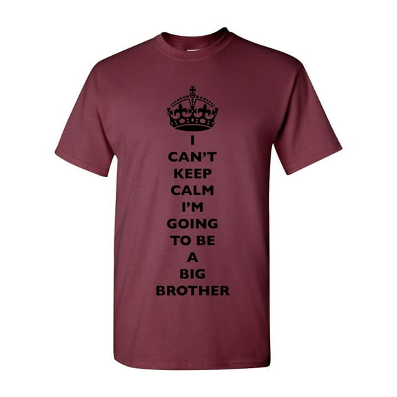 I Can't Keep Calm I'm Going To Be A Big Brother Bro Funny DT Adult T-Shirt Tee