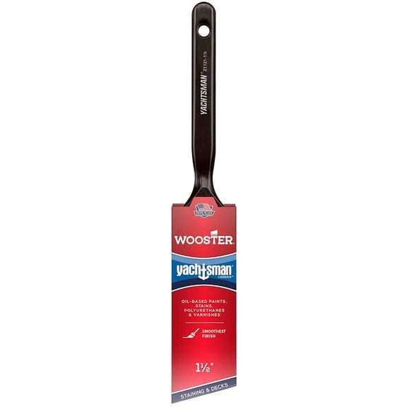 Wooster, YACHTSMAN, Paint Brush, Angle Sash Brush Style, 1-1/2 in Brush Width