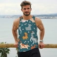 thumbnail image 6 of Lsque Dogs Pattern Mens Tank Tops Muscle Athletic Quick Dry Sleeveless Workout Fitness T Shirts Beach Tank Top, Loose-fit Sleeveless Shirt for Men-Large, 6 of 7