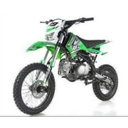 Big Size gas dirtbike pitbike youth kids APOLLO DB X19 is a 125CC DIRT BIKE MANUAL CLUTCH with HEADLIGHTS ( Color Green )