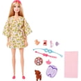 thumbnail image 2 of Barbie Doll, Kids Toys, Blonde Doll with Pet Puppy, Barbie Sets, Spa Day, Lemon Print Bathrobe, Headband and Eye Mask, Self-Care Series Barbie -, 2 of 6