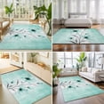 thumbnail image 4 of 3'x5' Area Rugs, Teal Spring Floral Indoor Outdoor Area Rug for Living Room Bedroom, Vintage Luxury Botanical Washable Bathroom Rugs Kitchen Floor Carpet Mats Home Decor Aesthetic, 4 of 7