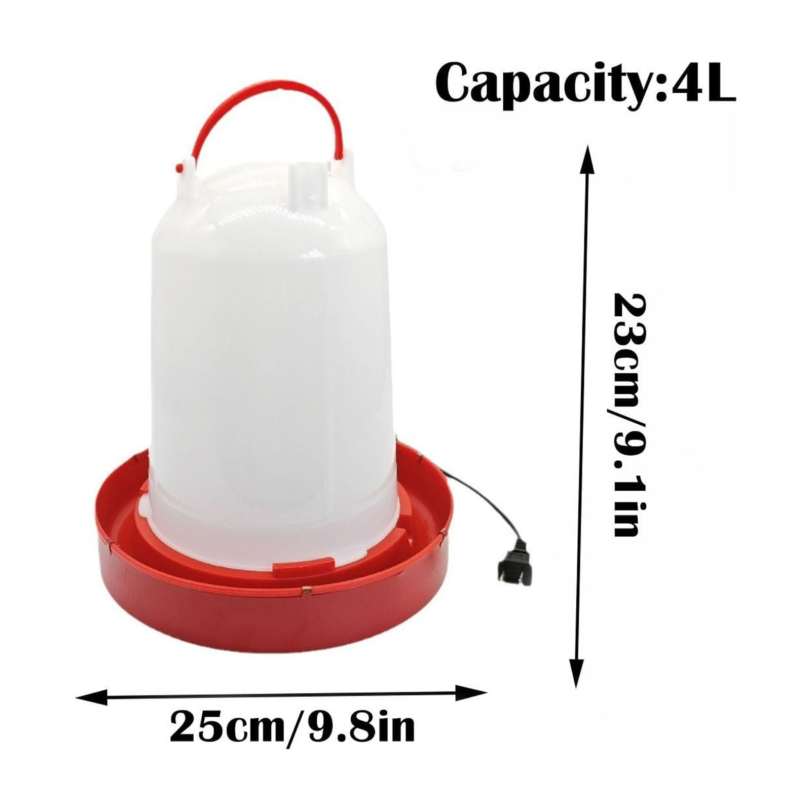 Outdoor Heated Chicken Waterer Poultry Bath Drinking Water Heating Poultry Feeder Heating Hood Machine Hanging Indoor Outside Home Garden Presents For Poultry Lovers