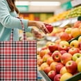 thumbnail image 6 of Checkered Canvas Tote Bag Plaid Pattern Vintage Style Geometric Design Rustic Aesthetic Cute Reusable Foldable Shopping Bag, 6 of 6