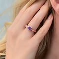 thumbnail image 5 of Gem Stone King 1.23 Ct Heart Shape Purple Amethyst 18K Rose Gold Plated Silver Ring, 5 of 6