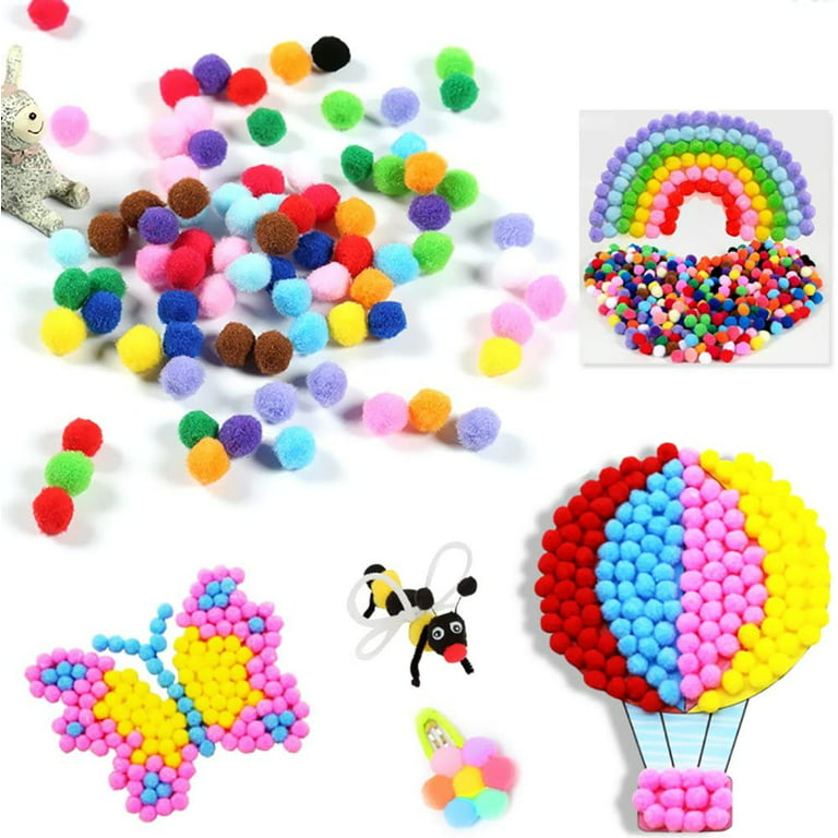 500pcs Mixed Color Pom Poms 0.32 Fuzzy Pompoms Balls Art Supplies DIY  Creative