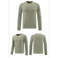 thumbnail image 1 of Blusas y camisas de manga larga con cuello redondo para hombre, de verano, de color liso, de manga larga, para exteriores, para correr, deportes, hielo, transpirables, de poliéster., 1 of 5