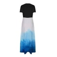 thumbnail image 3 of Vestido Corto de Verano de la Moda de las Mujeres Impreso de Manga Corta Cuello Redondo Tobillo de Longitud Vestido Casual, 3 of 4