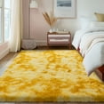 thumbnail image 4 of ZENELESS Indoor Fluffy Rug,5x7 Tie-Dye Yellow Fuzzy Non-Slip Carpets for Living Room Bedroom Home Decor, 4 of 7