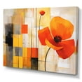 thumbnail image 2 of Designart "Cubic Flowers In Bold Orange I" Modern Geometric Canvas Wall Art, 2 of 7