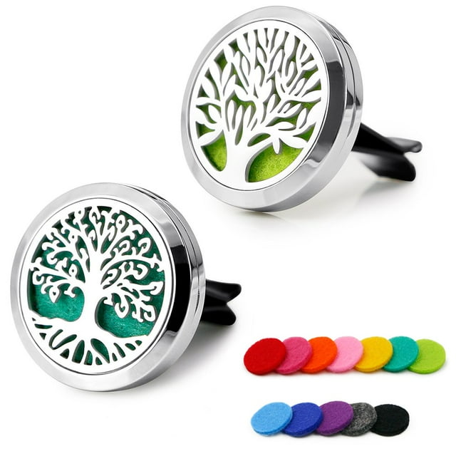 Car Aromatherapy Essential Oil Diffuser, Stainless Steel Air Freshener Vent Clip Locket for Car, living room, Office