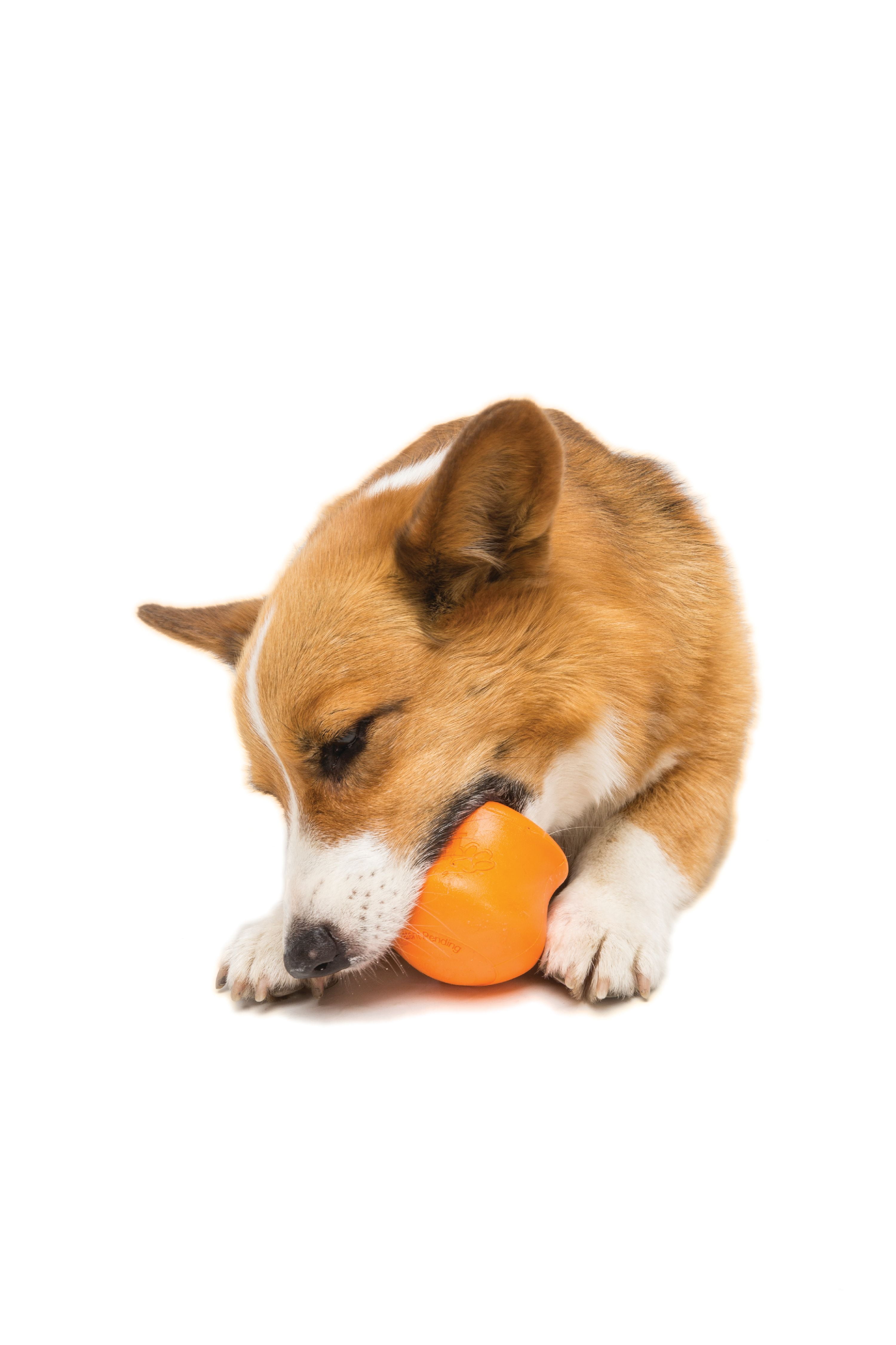 West Paw Zogoflex Toppl Large 4" Dog Toy Tangerine