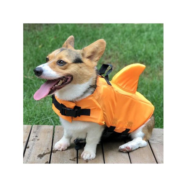 Dog Life Jacket Pet Safety Swimming Shark Float Adjustable Buoyancy Aid