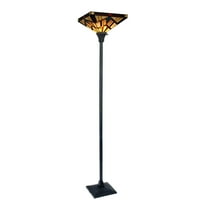 Radiance Goods Mission Tiffany-Style Dark Bronze 1 Light Torchiere Lamp 14" Shade/69 Tall
