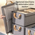 thumbnail image 4 of 2 pack canvas storage box set with transparent lid for clothes or bedding storage, Grey, 4 of 8