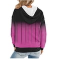 thumbnail image 7 of Usmixi 2023 Winter Womens Hoodies Fleece Hooded Sweatshirt for Women Fashion Pocket Plus Size Ladies Drawstring Pullover Hoodies Tops Trendy Striped Print Long Sleeve Hoodies Tops Weekly, 7 of 7
