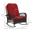 thumbnail image 3 of Outsunny Rattan Rocking Chair with Soft Cushion for Garden, Red, 3 of 10