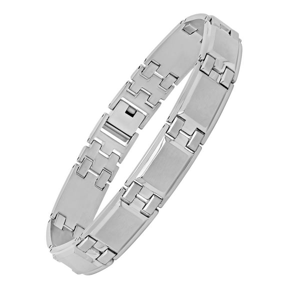 Mens Stainless Steel High Polish Square Link Bracelet 8.5 - Mens bracelet