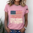thumbnail image 4 of NMMUED 250 Years of Freedom 4th of July Shirts Women Patriotic American Flag Graphic Tee 1776-2026 Independence Day Summer Casual Womens T-shirt Pink XXL, 4 of 6
