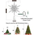 thumbnail image 6 of Lewondr Christmas Star Tree Topper with Timer Function,11 inch Multilayer Hexagonal Tree Toppers with 8 Light Modes for Home Holiday Xmas, USB Remote Controlled,Silver, 6 of 9