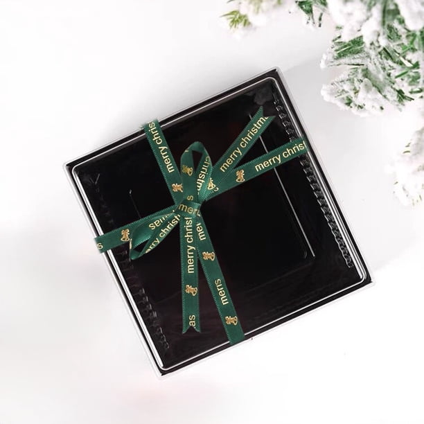 Cinta navideña decorativa de 1 cm con estampado, lazo para caja de regalo, embalaje para árbol de Navidad, cinta de poliéster para manualidades, cinta tejida.