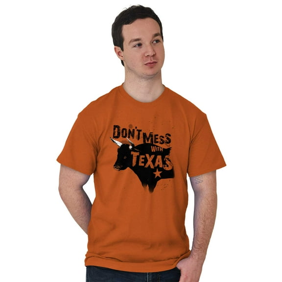 Texas Attitude Cool TX Cow Steer Bull Men's Graphic T Shirt Tees Brisco Brands S