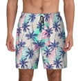 thumbnail image 2 of Goofa Palm Leaves Printed Men's Swim Trunks Board Shorts Quick Dry Mens Swimming Trunks with Compression Liner,Breathable Fit Hawaii Beach Shorts-Small, 2 of 9