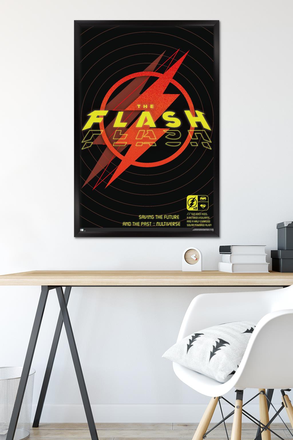 DC Comics Movie The Flash - Saving The Future & The Past Wall Poster, 22.375" x 34" Framed