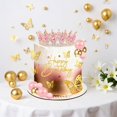 thumbnail image 2 of Topper para pastel SUTROMA Kit Corona Rosa Dorado con Mariposas, 2 of 7