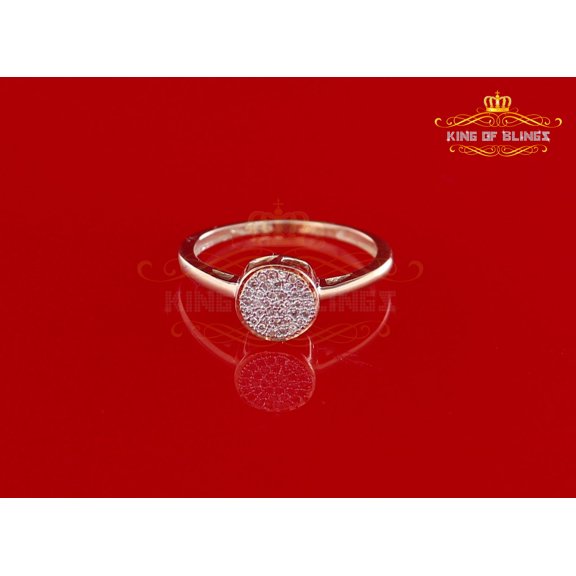 King of Bling's Real Diamond 0.15CT Womens Sterling Silver Yellow Ring Size 7.00 oval Shape