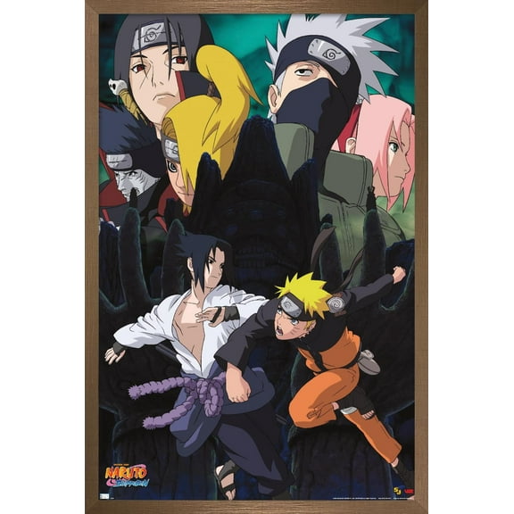 Naruto - Action Wall Poster, 14.725" x 22.375" Framed