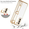 thumbnail image 2 of for Samsung Galaxy S21 Plus Case with Wristband Kickstand Plating Case Cover Slim Glossy Bling Phone Case Soft TPU Shockproof Bumper Case Luxury Electroplated Case,White, 2 of 13