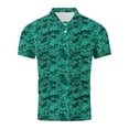 thumbnail image 4 of Gamivast Short Sleeve Shirts for Men Botanical Leaf Pattern Muscle Shirts Slim Fit Lapel Collar Casual Shirts Button Placket Business Golf Daily, 4 of 5