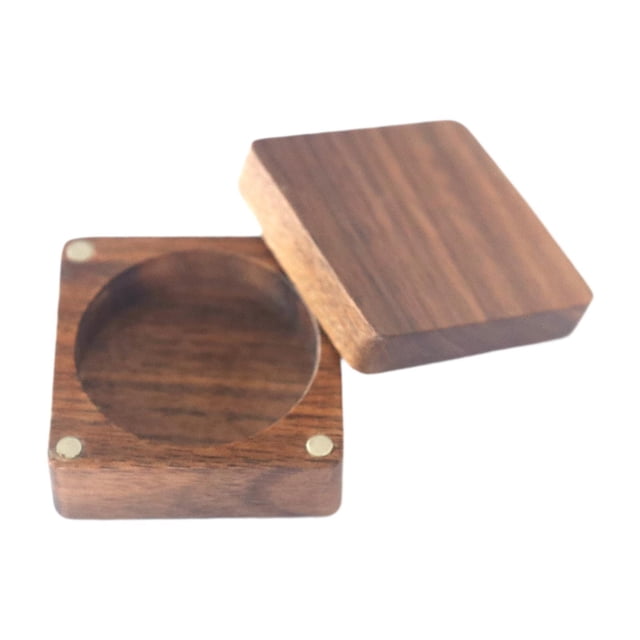 Caja de exhibición de monedas de desafío, cuadrada, de madera, portátil, a prueba de polvo, conmemorativa. 45 cm de diámetro interno
