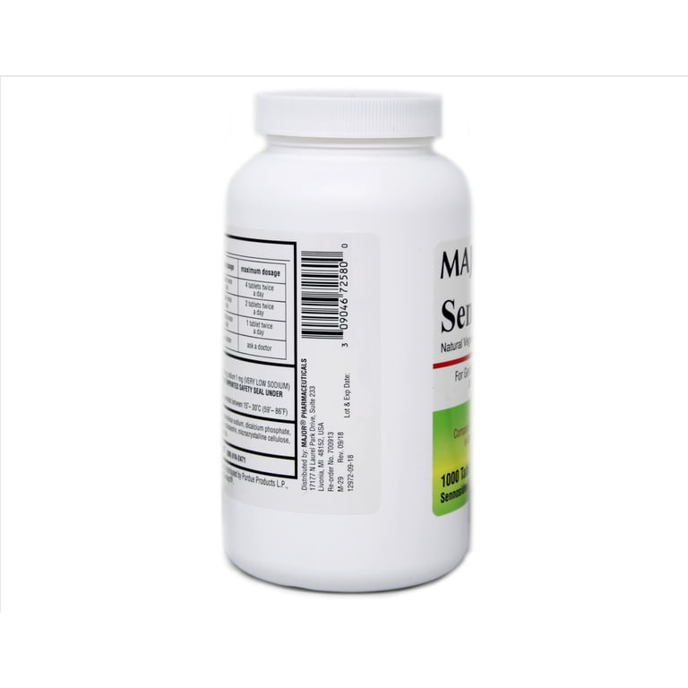 Major Senna Tablets 8.6 mg, Vegetable Laxative, Gentle Overnight