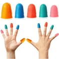 thumbnail image 4 of 10 Pieces Rubber Fingers, Non-Slip Fingertips Thick Reusable Finger Protector Left and Right Fingers For Beginners to Practice Playing The Piano, Guitar Accessories, 4 of 9