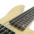 thumbnail image 5 of Kona Guitars KE5BN 5-String Electric Bass Guitar with Split Pickup and Custom Fit Tolex Case, Natural Gloss Wood Finish, 5 of 12