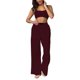 thumbnail image 2 of Conjuntos Casuales de Dos Piezas para Mujer, Camiseta Sin Mangas con Cuello en V y Cintura Elástica, Chándal de Verano con Bolsillo. Vino Tinto L, 2 of 8