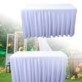 thumbnail image 1 of Elastic Rectangle Tablecloth Waterproof Stain Resistant,Premium Table Cover for Wedding Banquet Party,Floor Length Decorative Cloth for Dining Room Kitchen Reception Event Decor,Wrinkle Resistant, 1 of 4