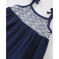 thumbnail image 5 of 6 Months Baby Girls Dress 12 Months Girls Sleeveless Dress Off-the-shoulder Infant Girls Solid Color Summer Halter Dress Dark Blue, 5 of 8