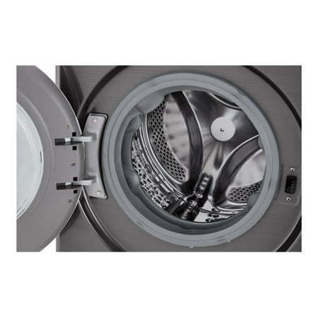LG - 2.4 Cu. Ft. Compact Smart Front Load Washer with Built-In Intelligence - Graphite steel