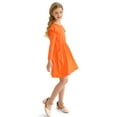 thumbnail image 2 of Actgleam Girls Halloween Dress Ruffle Long Sleeve Knit Cute Casual with 2 Pockets Dresses,Orange,11-12Years, 2 of 9