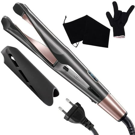 Hair Straightener And Curler 2 In 1, Twist Straightening Curling Iron, Professional Negative Ion Flat Iron With Adjustable Temp For All Hair Types