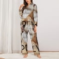 thumbnail image 2 of Fotbe Cute Bulldogs Apply Pattern Long Sleeve Pajama Set for Women,Sleepwear Set,2-piece Loungewear Set,Soft PJs Comfy Nightwear with Pockets -Small, 2 of 7