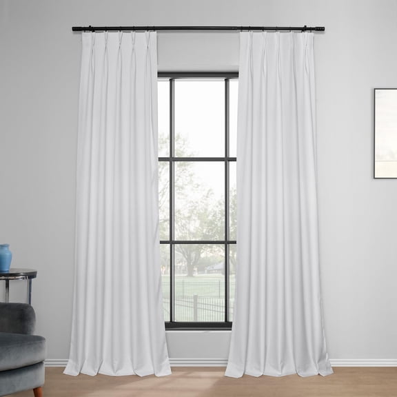 Solid Performance Linen French Pleated Thermal Blackout Curtains for Bedroom & Living Room Curtains Single Panel