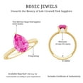 thumbnail image 5 of Rosec Jewels Pear Shape Created Pink Sapphire Solitaire Ring with Moissanite - 7X10 mm, 18K Yellow Gold, US 4.50, 5 of 8